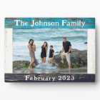 Rustic Blue Wood Family Name 5" x 7" Photo Frame