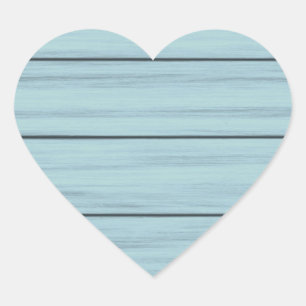 Rustic Blue Wood Heart Sticker Label