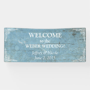 Rustic Blue Wood Wedding with Flourish Banner
