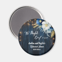 Rustic Blue Wood White Floral Wedding favour
