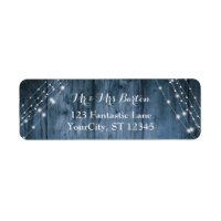 Rustic Blue Wood, White Light Strings Wedding 2