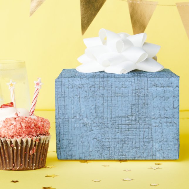 Rustic Blue Wood  Wrapping Paper (Birthday Party)
