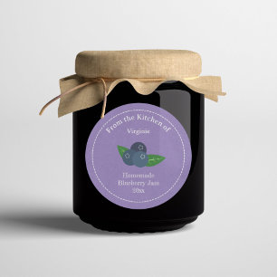 Rustic Blueberry Jam Label Sticker