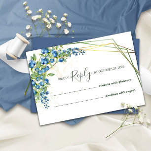 Rustic Blueberry RSVP Wedding Card