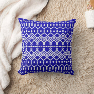 Rustic Blues – Farmhouse Moroccan Style Artwork Cushion