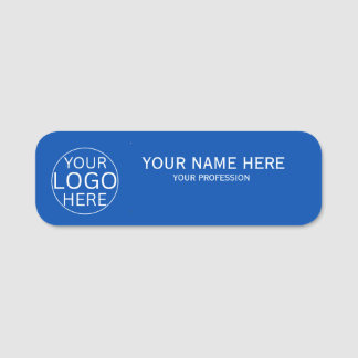 Rustic Blush Blue Custom Logo Employee Name Tag