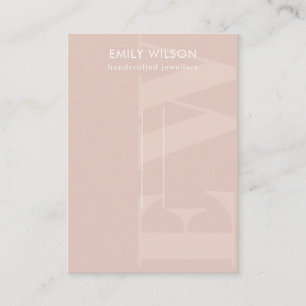 Rustic Blush Bold Monogram Hairclips Pin Display Business Card