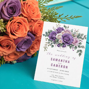 Rustic Blush Botanical Flowers Geometric Wedding Invitation