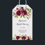 Rustic Blush Burgundy Floral Bridal Shower Gift Tags<br><div class="desc">These rustic blush burgundy floral bridal shower gift tags are perfect for a simple wedding shower. The design features pink,  blush,  red,  burgundy and bordo watercolor flowers with green foliage.</div>