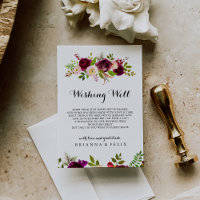 Rustic Blush Burgundy Floral Wedding Wishing Well