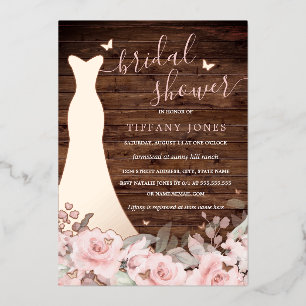 Rustic Blush Floral Dress Rose Gold Bridal Shower 