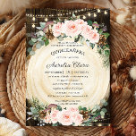 Rustic Blush Floral Enchanted Forest Quinceañera Invitation<br><div class="desc">Personalise this whimsical enchanted forest quinceanera invitation card with your own wording easily and quickly. Simply click the Edit Using Design Tools button to further edit the text, wording, font style, font size, font colour, add more text, move or remove some images. Customise it to suit your occasion. Matching items...</div>