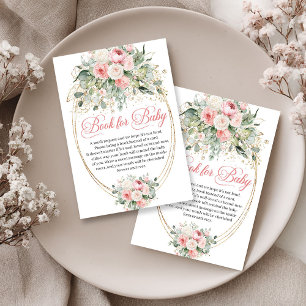 Rustic Blush Floral Eucalyptus Book Request Enclosure Card