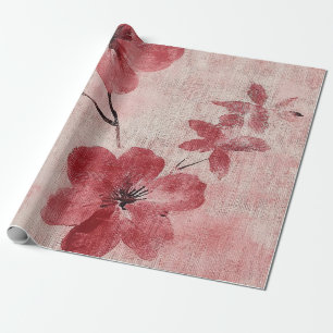 Rustic Blush Floral Linen Pattern (5) Wrapping Paper