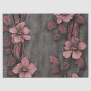 Rustic Blush Floral Linen Pattern (8) Tissue Paper
