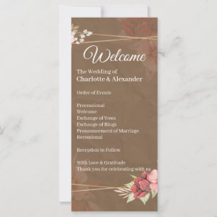 Rustic Blush Floral Wedding Program
