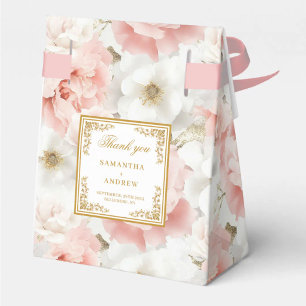 Rustic Blush Ivory Gold Wedding Thank You  Favour Box