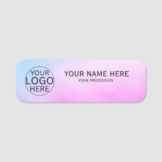 Rustic Blush Pink Custom Logo Employee Name Tag