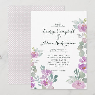 Rustic Blush Pink Eucalyptus Greenery Wedding Invitation