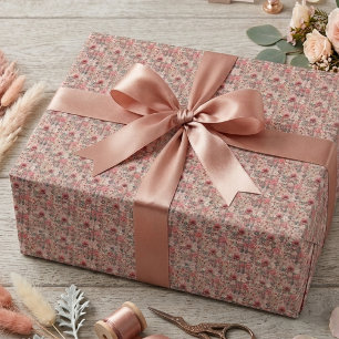 Rustic blush pink floral rose gold sweet sixteen wrapping paper