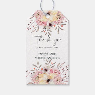Rustic Blush Pink Floral Sage Wedding Gift Tags