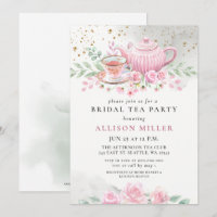 Rustic Blush Pink Gold Tea Party Bridal Shower 
