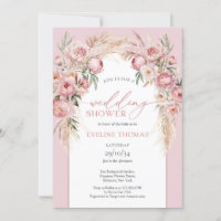 Rustic Blush pink peonies pampas Wedding Shower