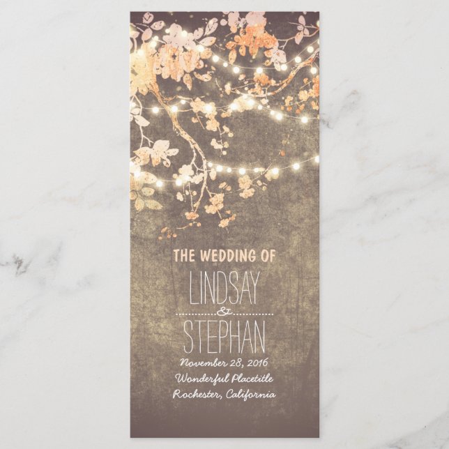 Rustic Blush Pink Tree Branches Wedding Program Programme (Front)