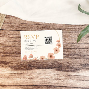 Rustic Blush Pink Wildflower Wedding RSVP Card