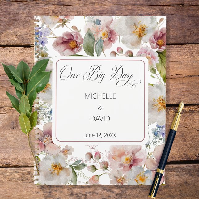 Rustic Blush Pink Wildflowers Wedding Planner (Creator Uploaded)