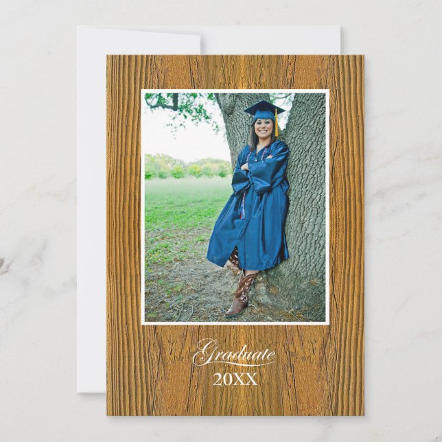 Rustic Board College Graduation Announcement (Front)