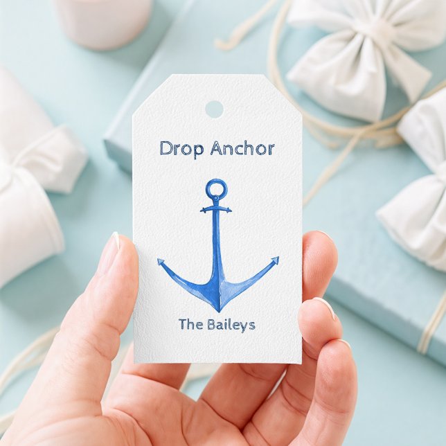 Rustic Boat Anchor Nautical Gift Tag (Rustic Anchor Gift Tag)