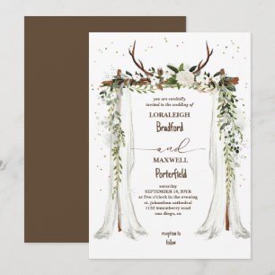 Rustic bohemian Boho Canopy Wedding Invitation