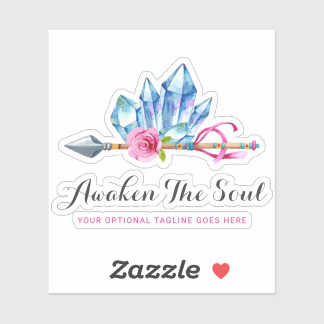 Rustic Bohemian Crystal Gems Arrow Watercolor Logo (Sheet)