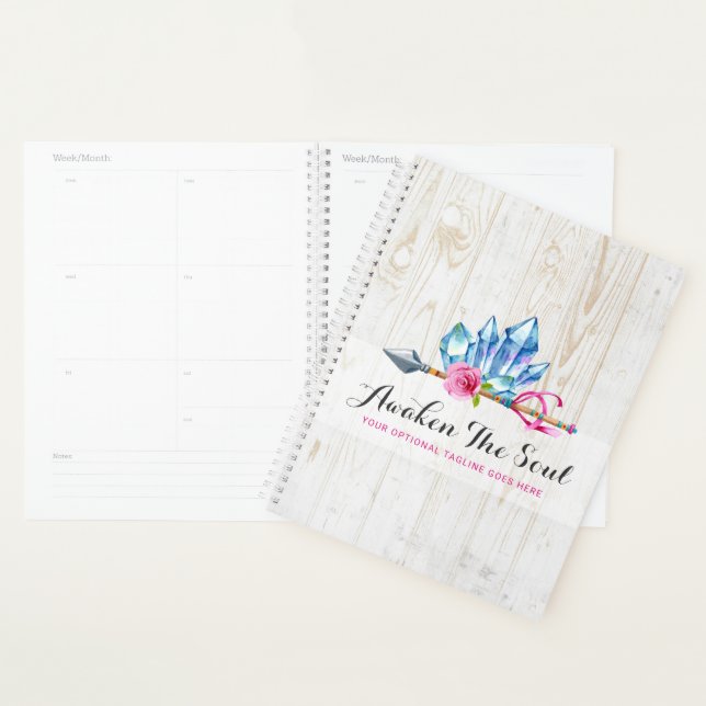 Rustic Bohemian Crystal Gems & Arrow Watercolor Planner (Display)