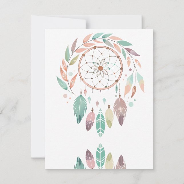 Rustic Bohemian Dream Catcher RSVP Card (Front)