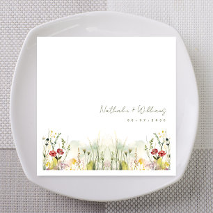 Rustic Bohemian Greenery Personalised Wedding Napkin