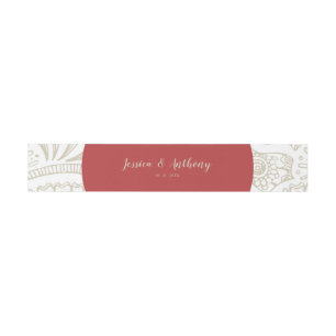 Rustic Bohemian Mahogany Wedding Suite Belly Band Invitation Belly Band
