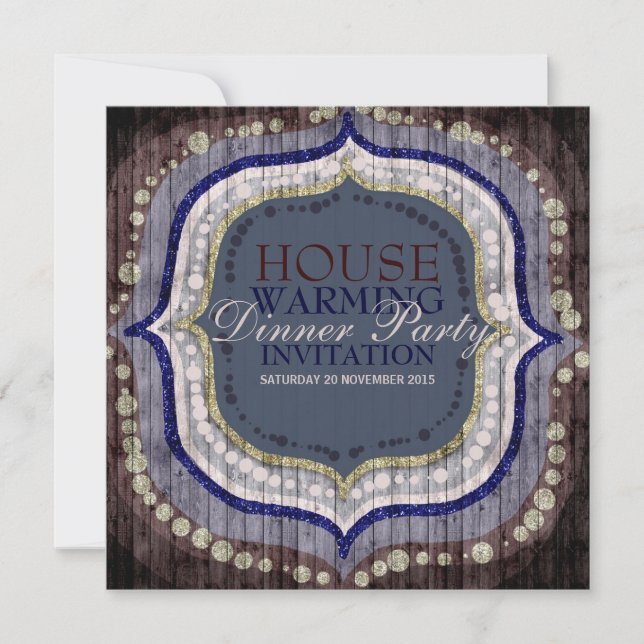 Rustic Bohemian New Home Dinner Party Invitation (Front)