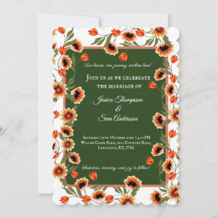 Rustic Bohemian Scandinavian Folk-Inspired Wedding Invitation