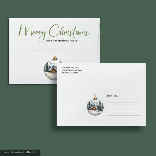 Rustic Bohemian Simple Winter Scene Envelopes