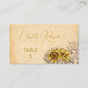 Rustic Bohemian Sunflower Place Card