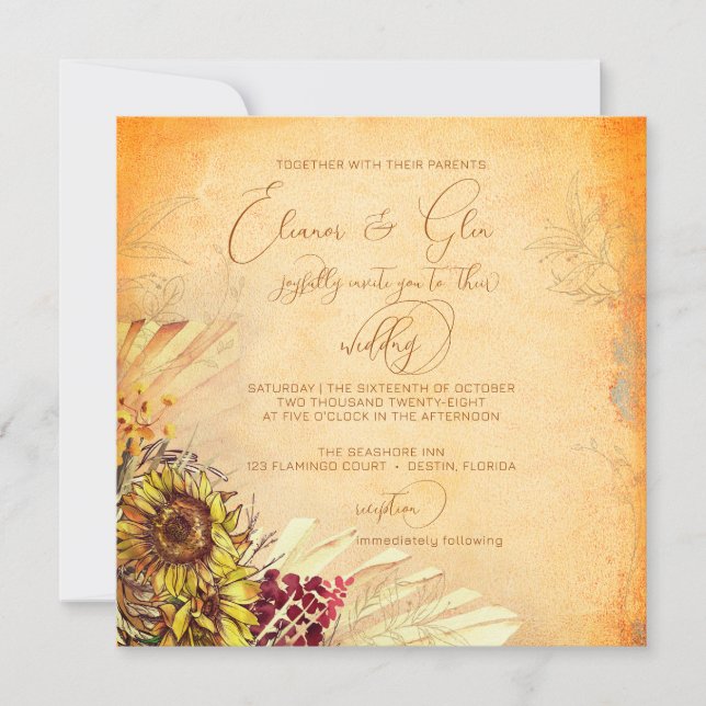 Rustic Bohemian Sunflower Wedding (Front)