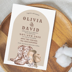 Rustic Bohemian Western Wedding Invitation