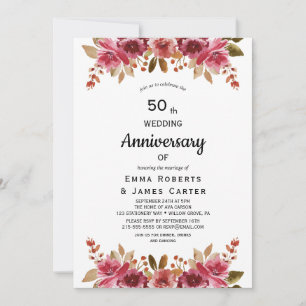 Rustic Boho 50th Anniversary Invitation