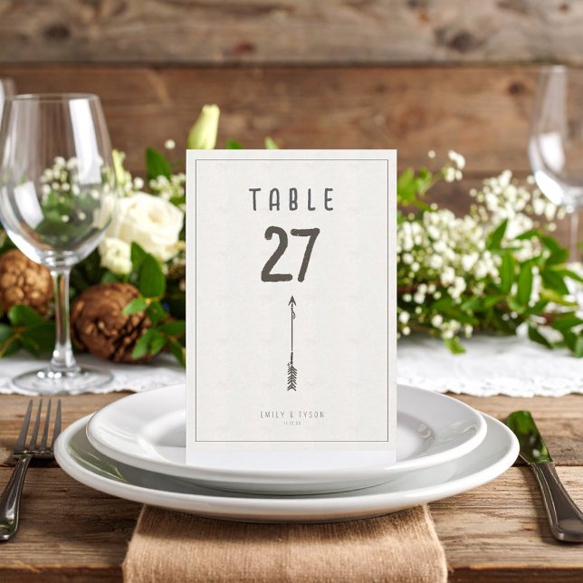 Rustic Boho Arrow Wedding Table Number ID1109 (Creator Uploaded)