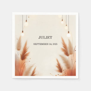 Rustic Boho Autumn Ombre Brown Bridal Shower Napkin