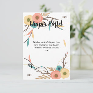 Rustic Boho Baby Shower Diaper Raffle Enclosure Card
