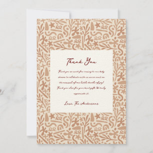 Rustic Boho Baby Shower Thank You Cards