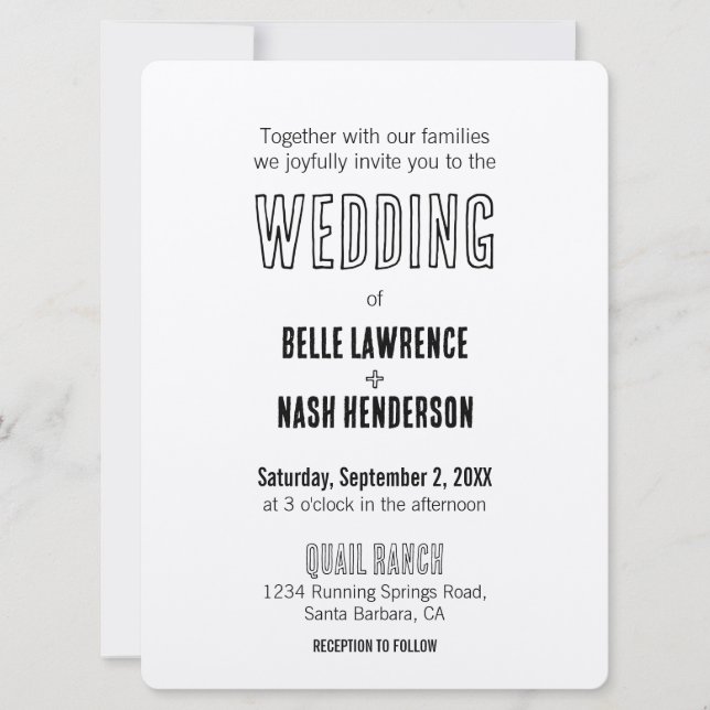 Rustic Boho Barn Wedding Invitation (Front)